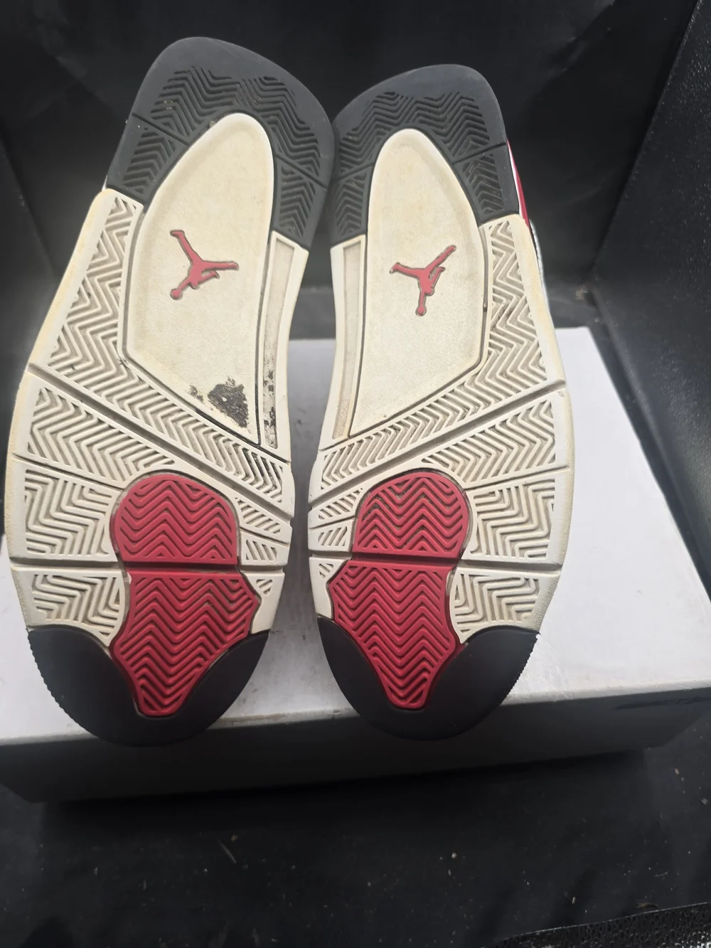 SKU 0351‎ Air Jordan Two-Tone Graphic Sneakers - Black, White, Red